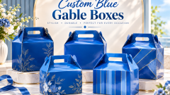 Custom Blue Gable Boxes for Secure Handling and Better Product Display